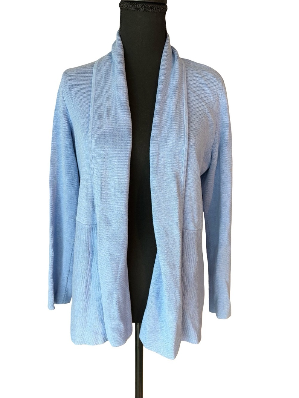 Talbots Light Blue Open-Front Cardigan Sweater